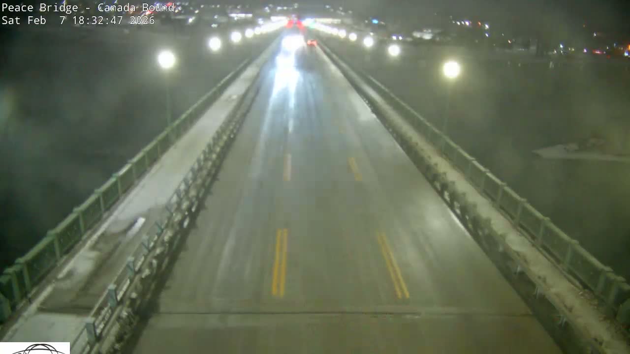 Buffalo, Peace Bridge Canada Bound View from USA Side Live Cam - Buffalo, Erie , Buffalo -Niagara Falls, New York, USA