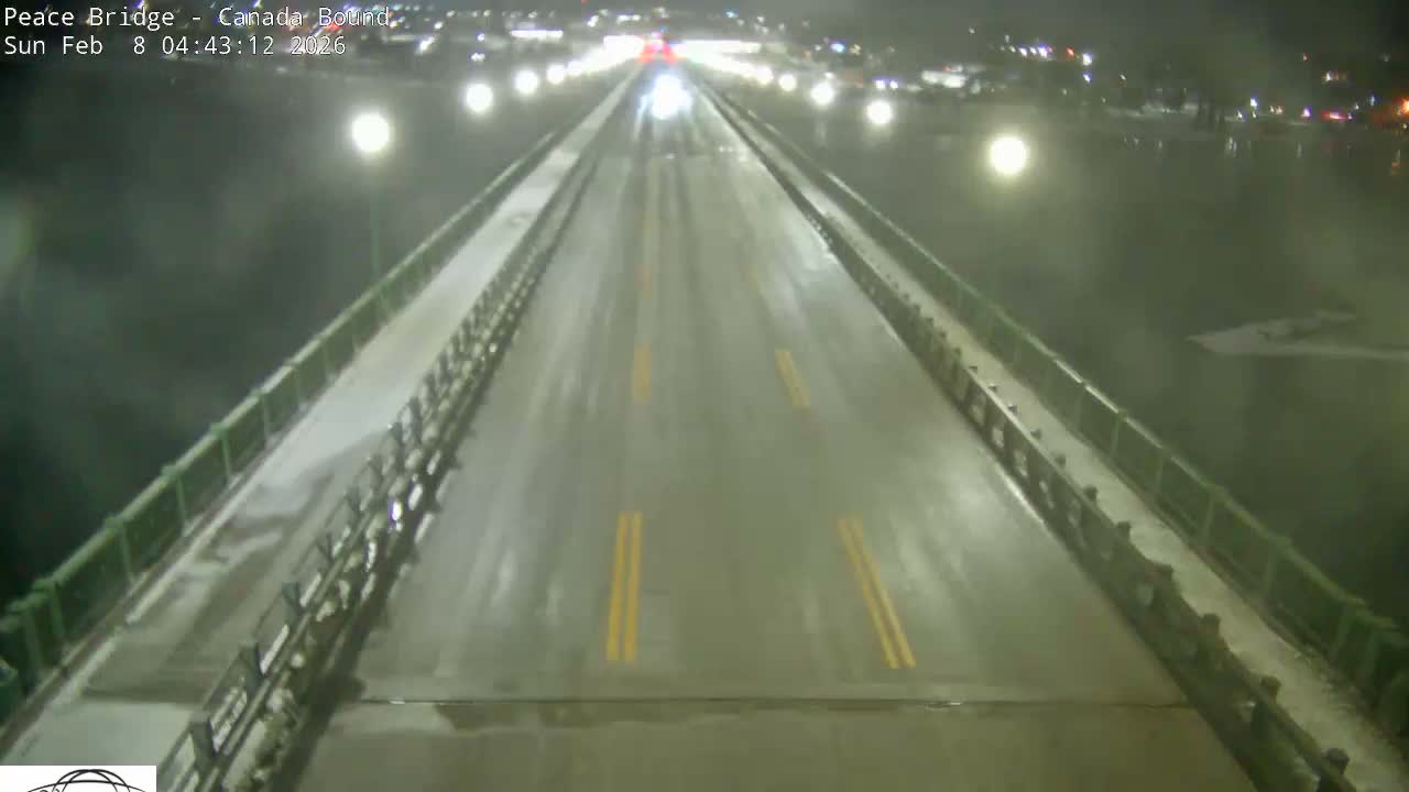 Buffalo, Peace Bridge Canada Bound View from USA Side Live Cam - Buffalo, Erie , Buffalo -Niagara Falls, New York, USA
