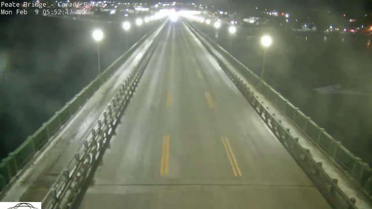 Buffalo, Peace Bridge Canada Bound View from USA Side Live Cam - Buffalo, Erie , Buffalo -Niagara Falls, New York, USA