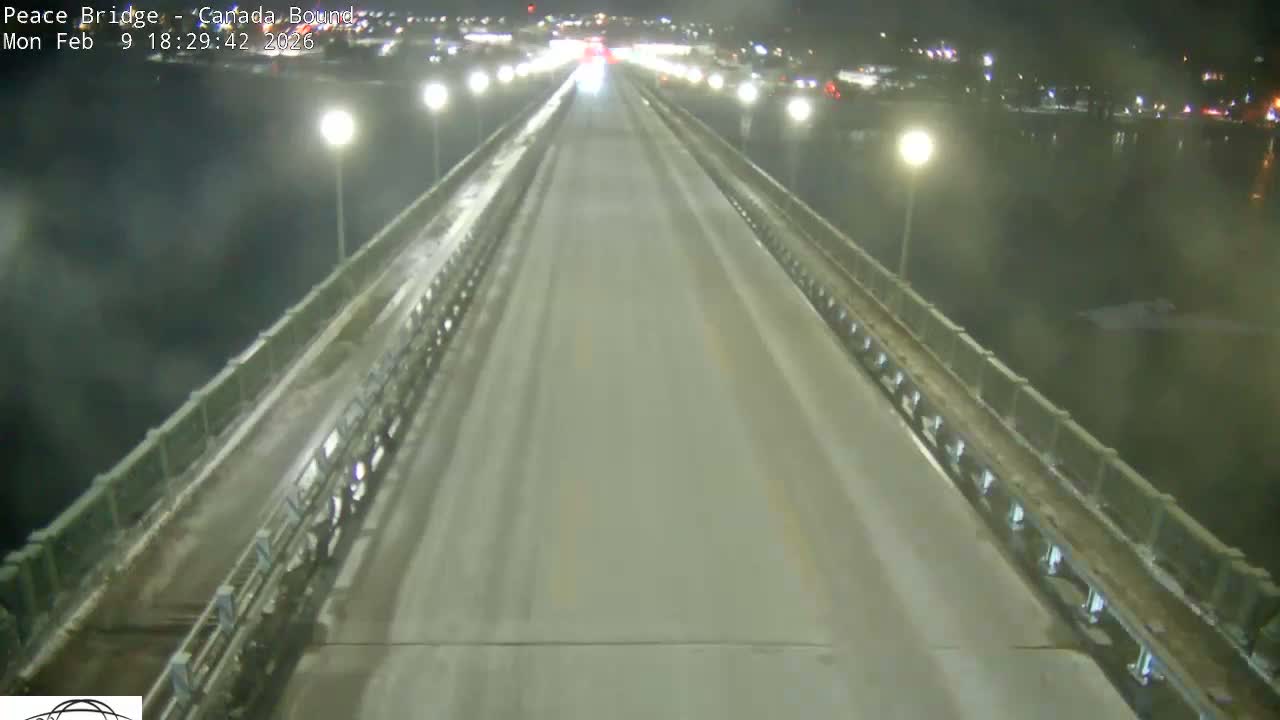 Buffalo, Peace Bridge Canada Bound View from USA Side Live Cam - Buffalo, Erie , Buffalo -Niagara Falls, New York, USA