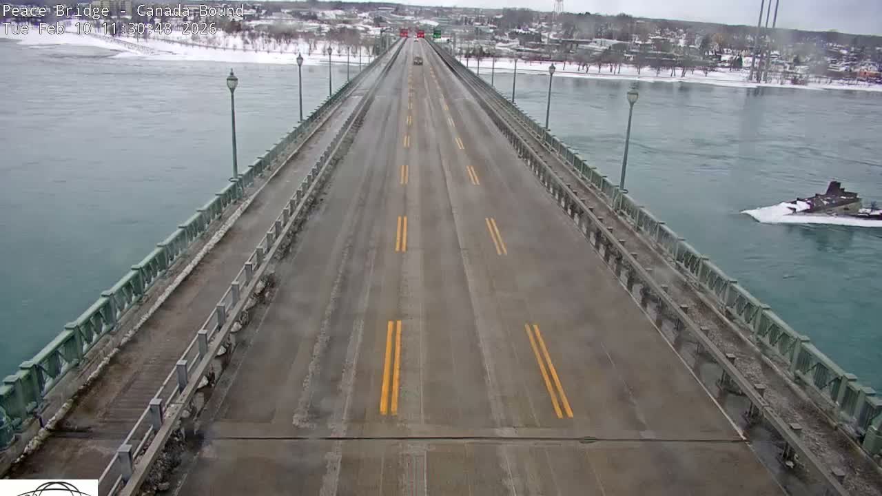 Buffalo, Peace Bridge Canada Bound View from USA Side Live Cam - Buffalo, Erie , Buffalo -Niagara Falls, New York, USA