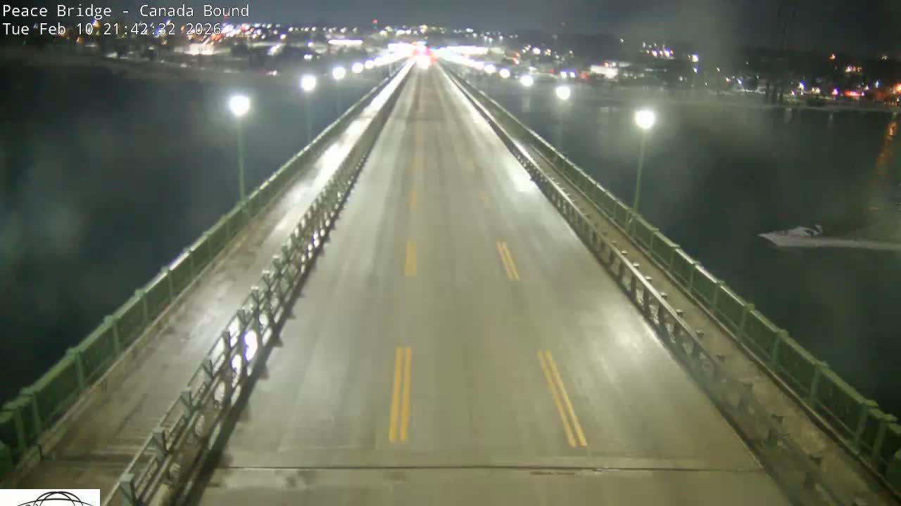 Buffalo, Peace Bridge Canada Bound View from USA Side Live Cam - Buffalo, Erie , Buffalo -Niagara Falls, New York, USA