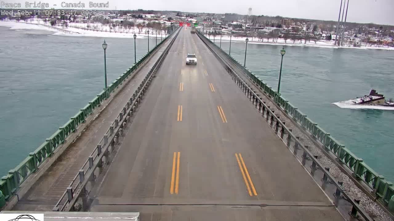 Buffalo, Peace Bridge Canada Bound View from USA Side Live Cam - Buffalo, Erie , Buffalo -Niagara Falls, New York, USA