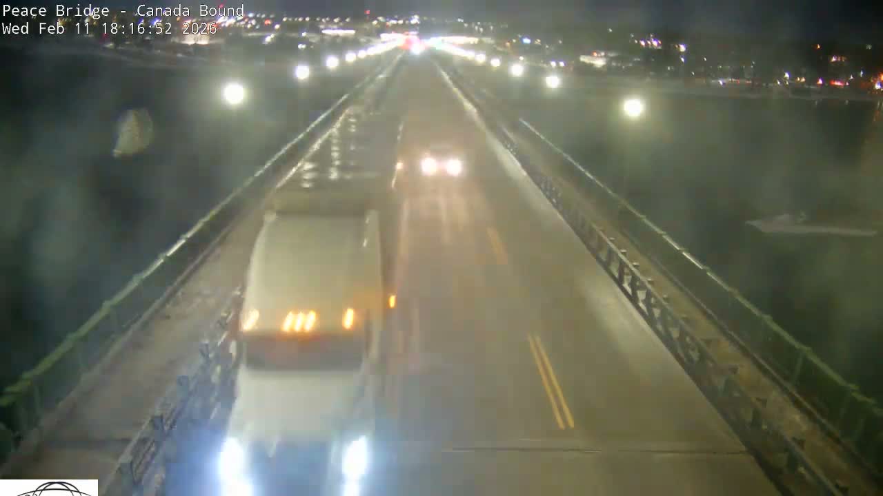Buffalo, Peace Bridge Canada Bound View from USA Side Live Cam - Buffalo, Erie , Buffalo -Niagara Falls, New York, USA