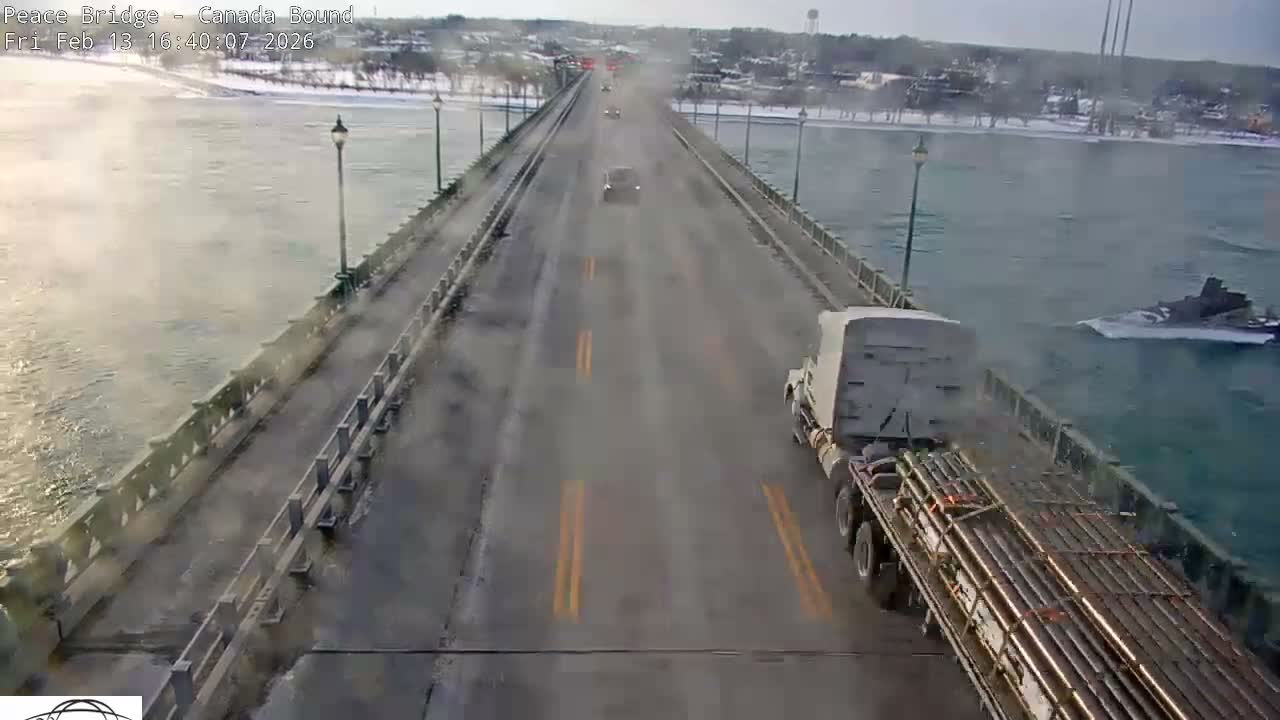 Buffalo, Peace Bridge Canada Bound View from USA Side Live Cam - Buffalo, Erie , Buffalo -Niagara Falls, New York, USA