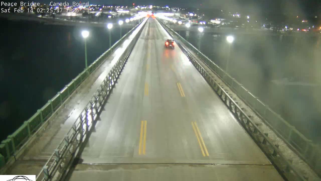 Buffalo, Peace Bridge Canada Bound View from USA Side Live Cam - Buffalo, Erie , Buffalo -Niagara Falls, New York, USA