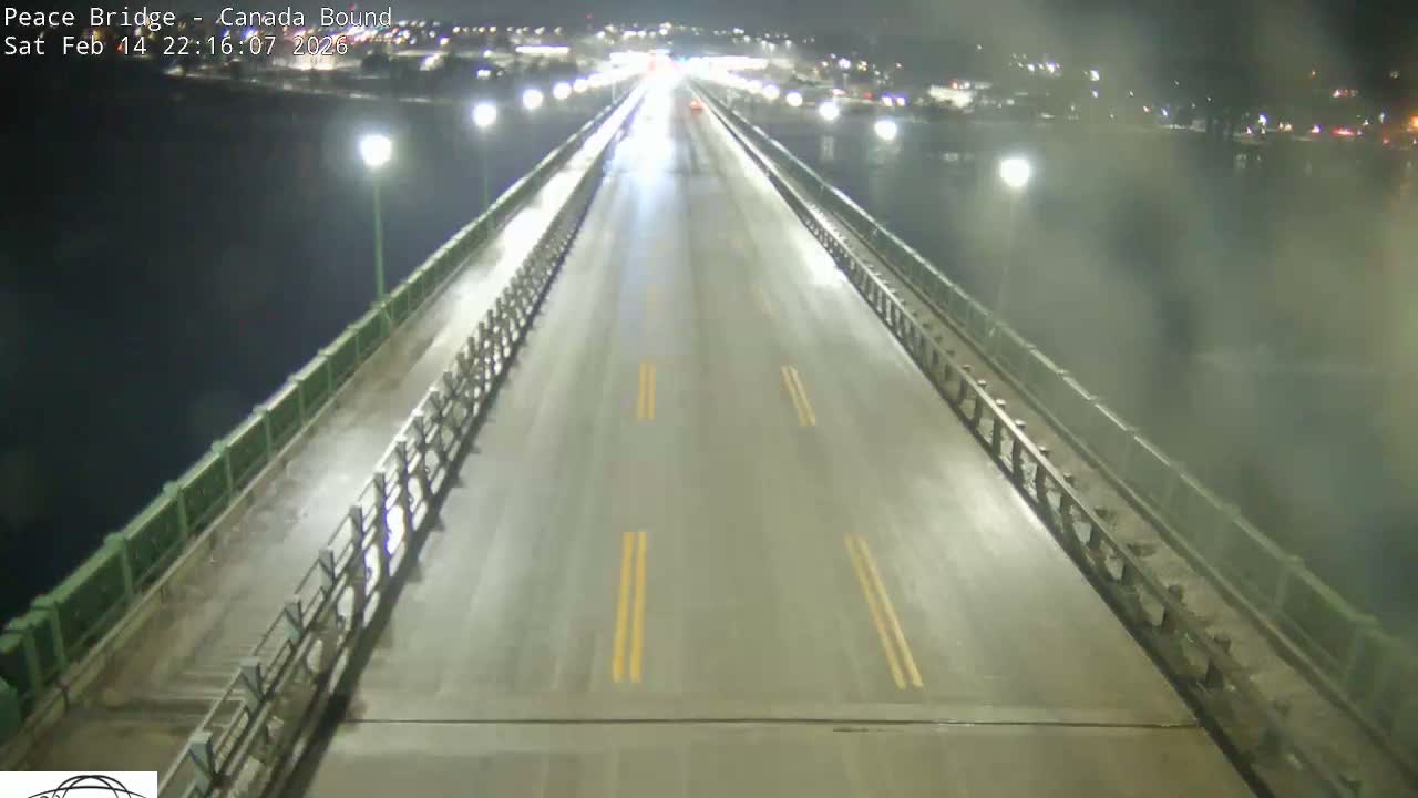 Buffalo, Peace Bridge Canada Bound View from USA Side Live Cam - Buffalo, Erie , Buffalo -Niagara Falls, New York, USA