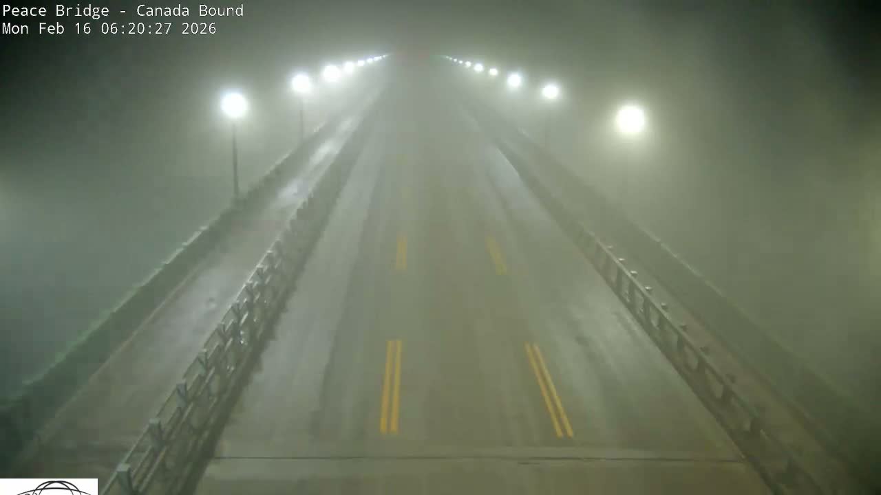 Buffalo, Peace Bridge Canada Bound View from USA Side Live Cam - Buffalo, Erie , Buffalo -Niagara Falls, New York, USA