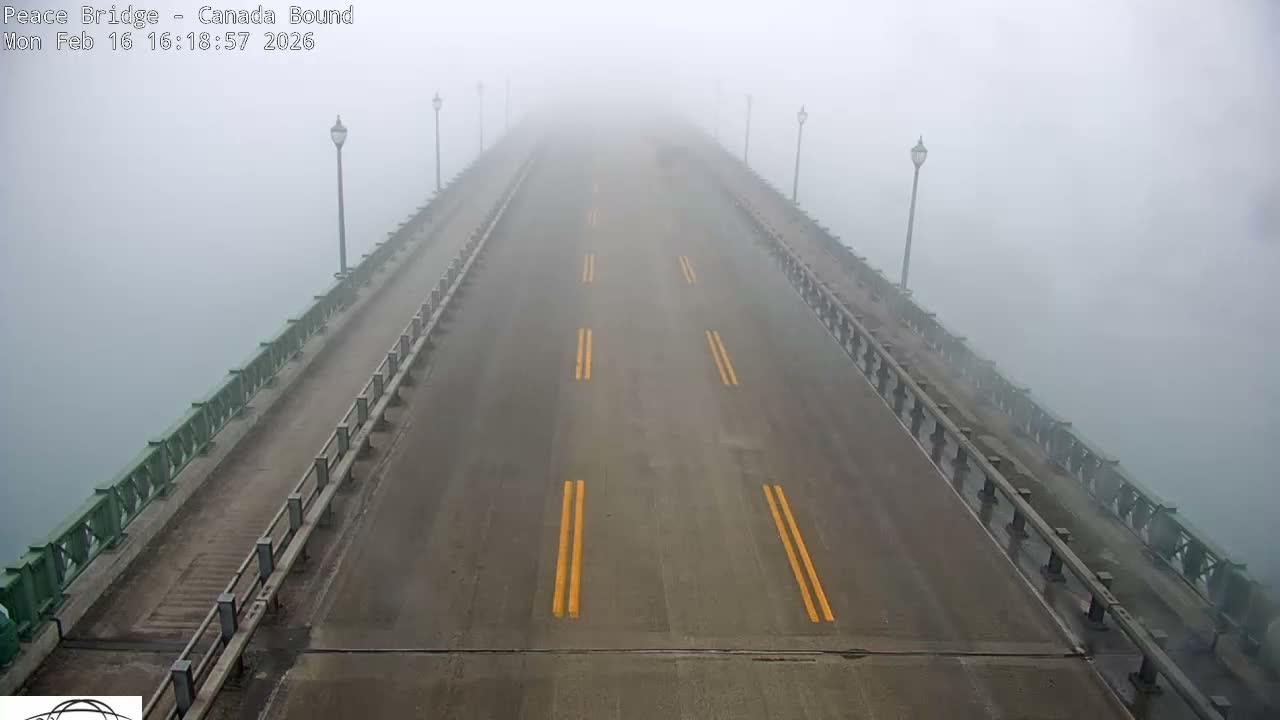 Buffalo, Peace Bridge Canada Bound View from USA Side Live Cam - Buffalo, Erie , Buffalo -Niagara Falls, New York, USA