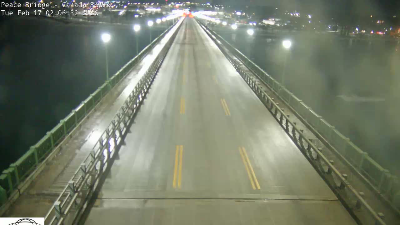 Buffalo, Peace Bridge Canada Bound View from USA Side Live Cam - Buffalo, Erie , Buffalo -Niagara Falls, New York, USA