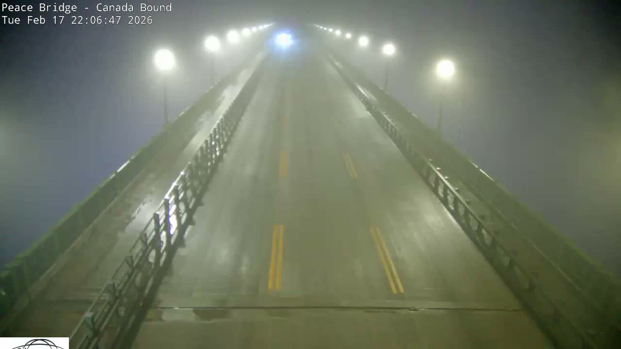 Buffalo, Peace Bridge Canada Bound View from USA Side Live Cam - Buffalo, Erie , Buffalo -Niagara Falls, New York, USA