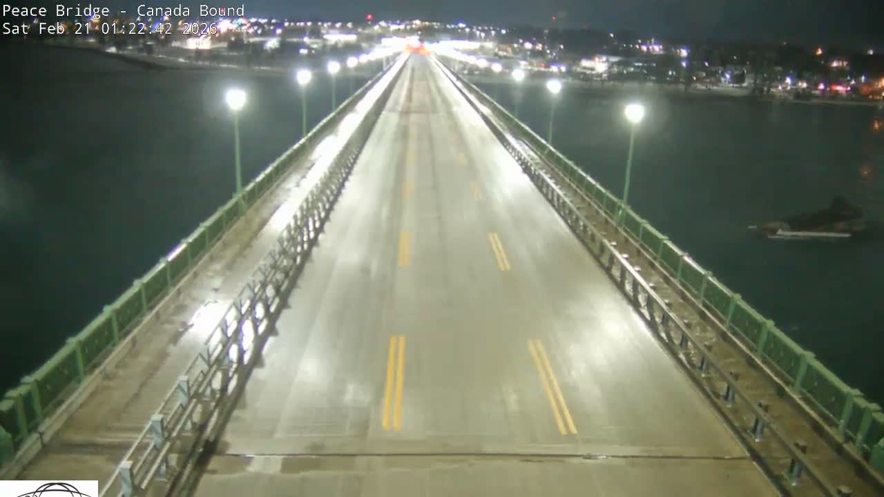 Buffalo, Peace Bridge Canada Bound View from USA Side Live Cam - Buffalo, Erie , Buffalo -Niagara Falls, New York, USA