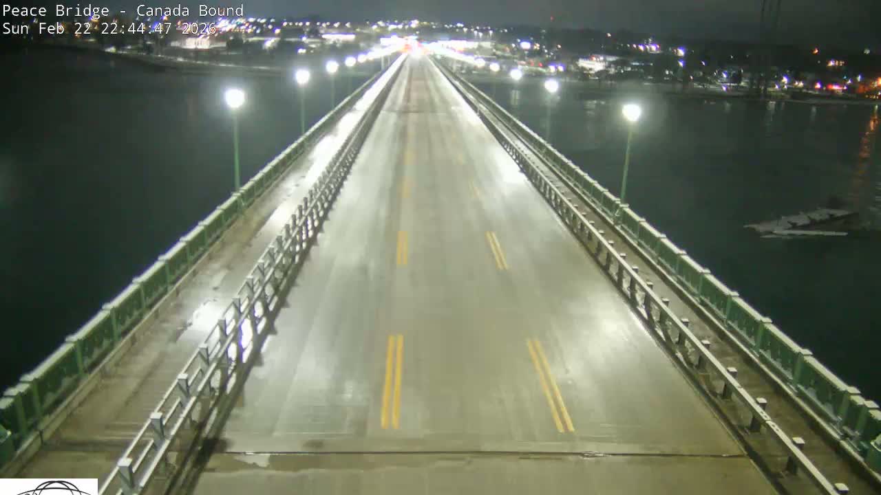 Buffalo, Peace Bridge Canada Bound View from USA Side Live Cam - Buffalo, Erie , Buffalo -Niagara Falls, New York, USA