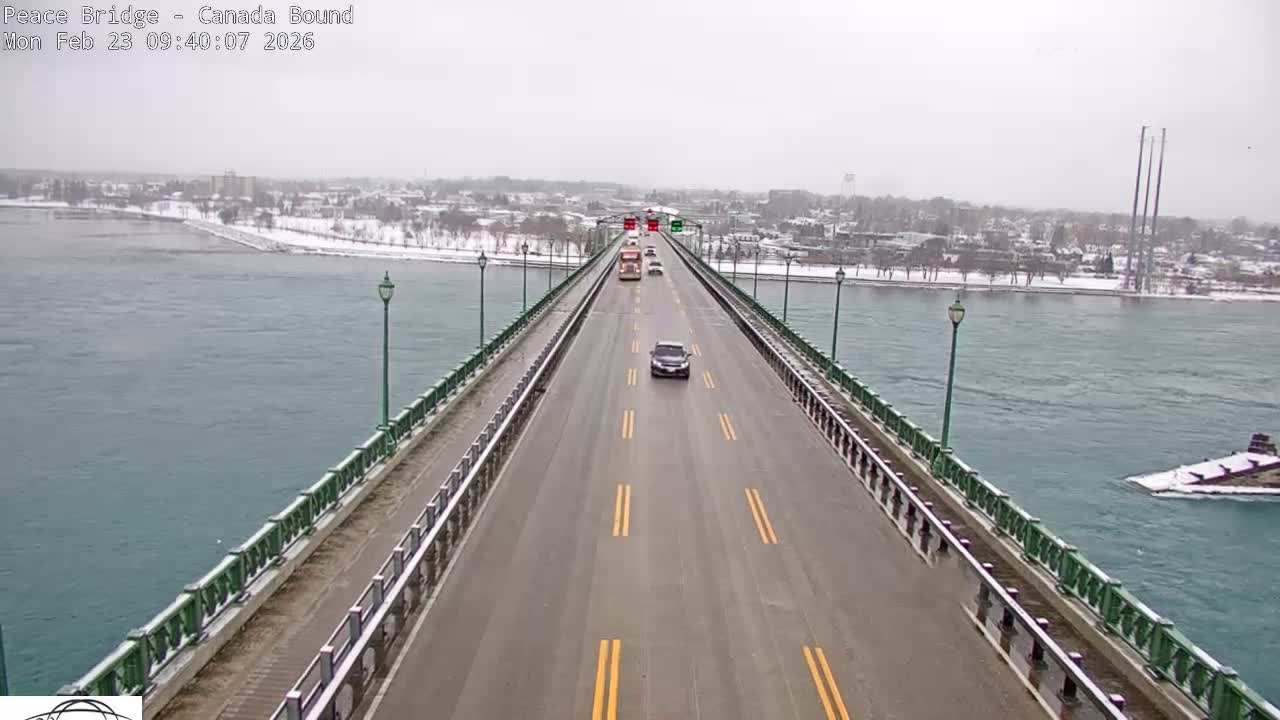 Buffalo, Peace Bridge Canada Bound View from USA Side Live Cam - Buffalo, Erie , Buffalo -Niagara Falls, New York, USA
