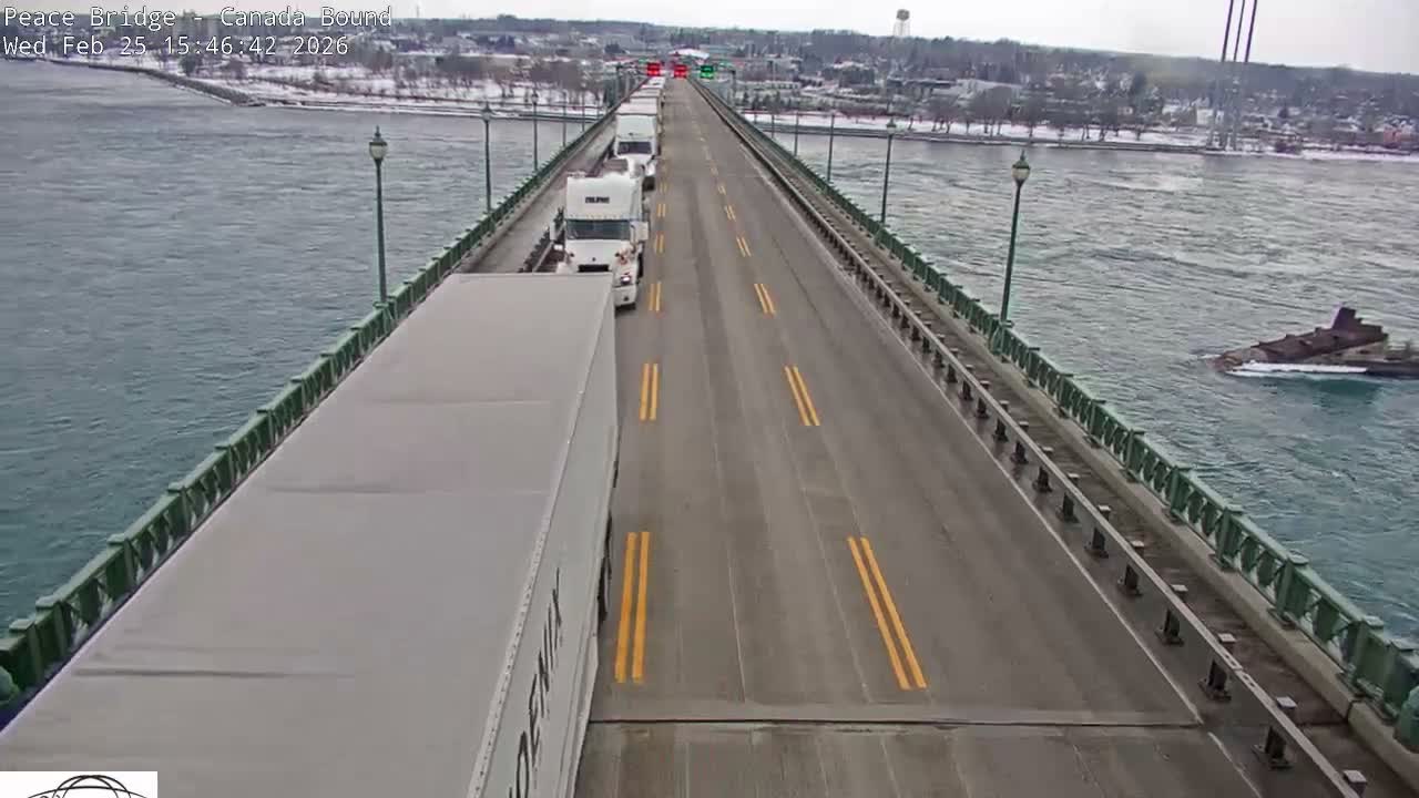 Buffalo, Peace Bridge Canada Bound View from USA Side Live Cam - Buffalo, Erie , Buffalo -Niagara Falls, New York, USA
