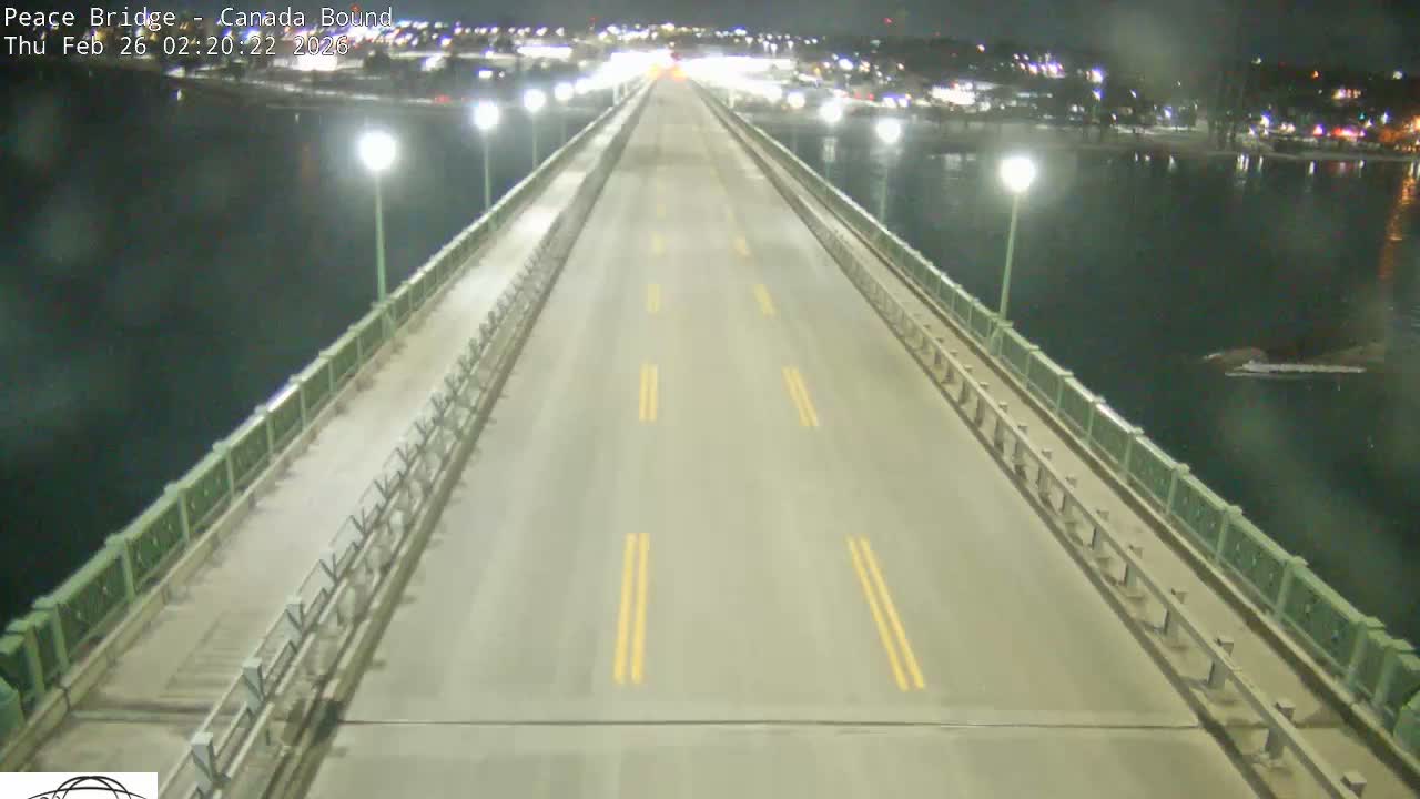Buffalo, Peace Bridge Canada Bound View from USA Side Live Cam - Buffalo, Erie , Buffalo -Niagara Falls, New York, USA