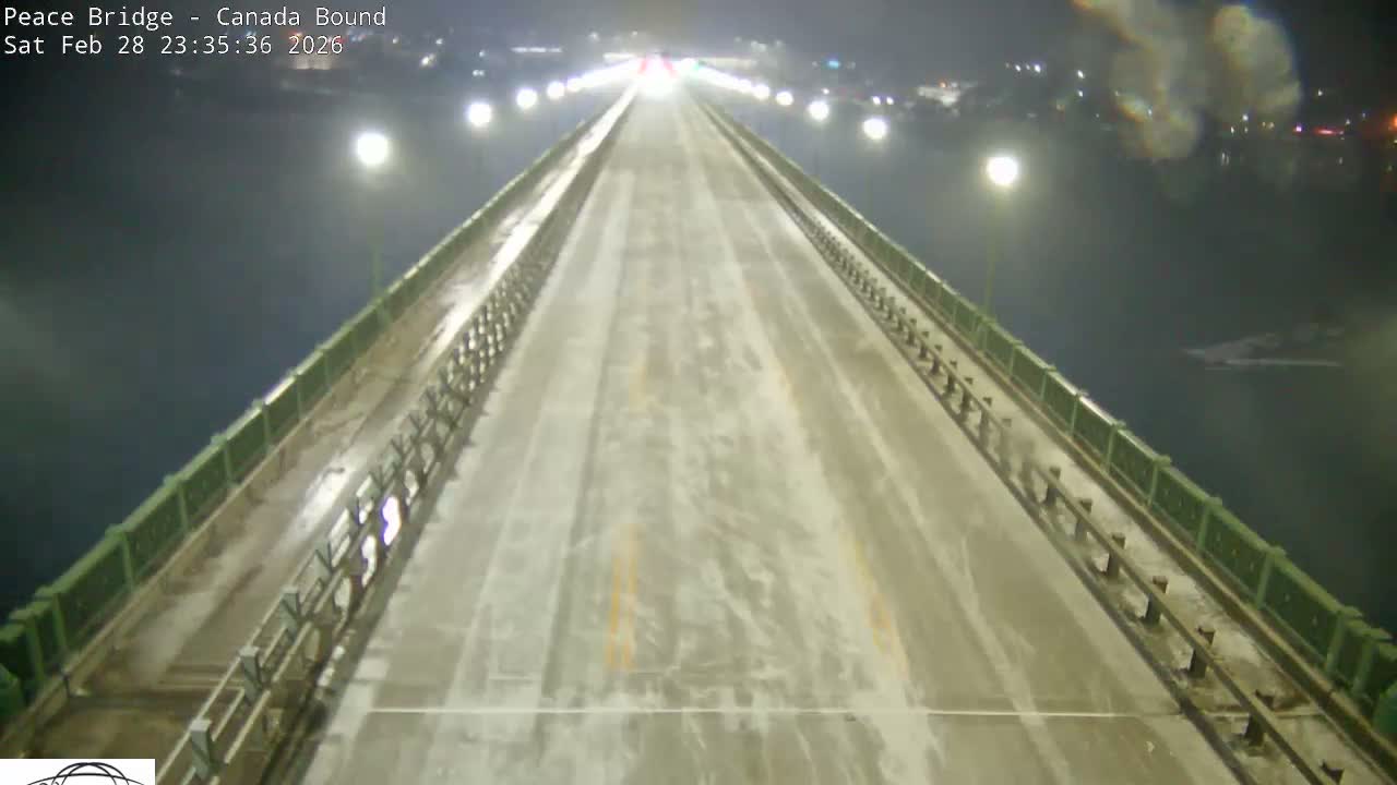 Buffalo, Peace Bridge Canada Bound View from USA Side Live Cam - Buffalo, Erie , Buffalo -Niagara Falls, New York, USA