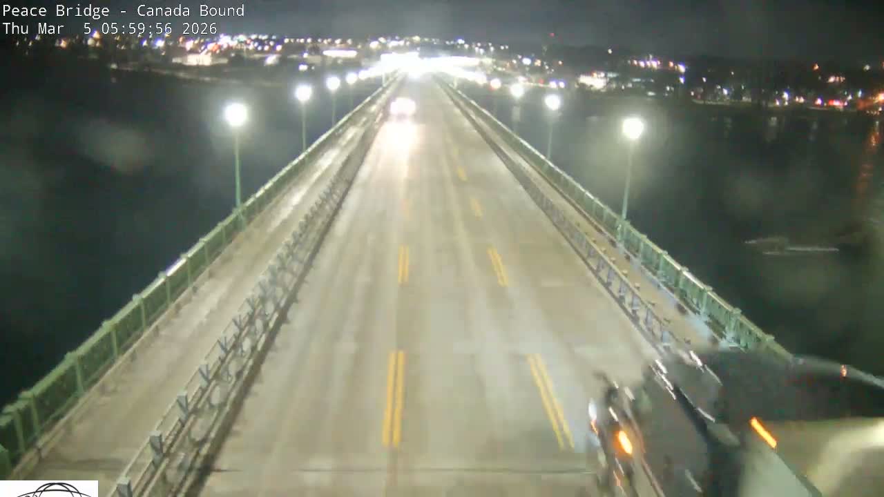 Buffalo, Peace Bridge Canada Bound View from USA Side Live Cam - Buffalo, Erie , Buffalo -Niagara Falls, New York, USA