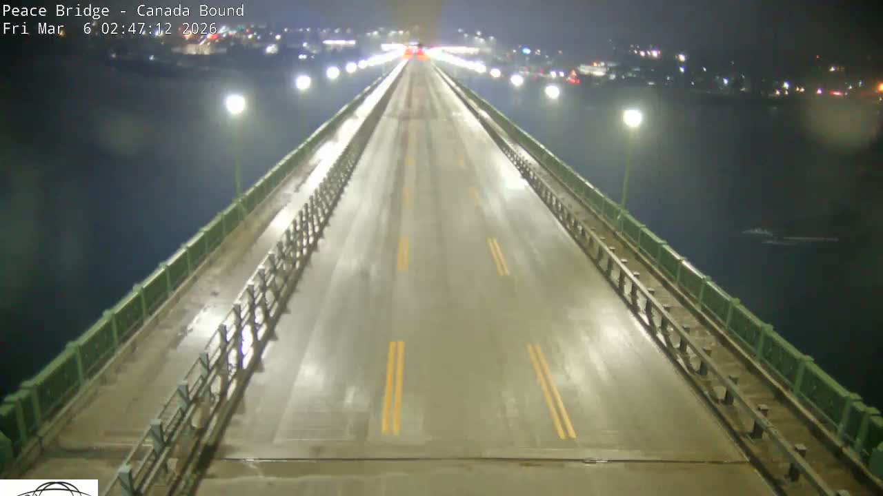 Buffalo, Peace Bridge Canada Bound View from USA Side Live Cam - Buffalo, Erie , Buffalo -Niagara Falls, New York, USA