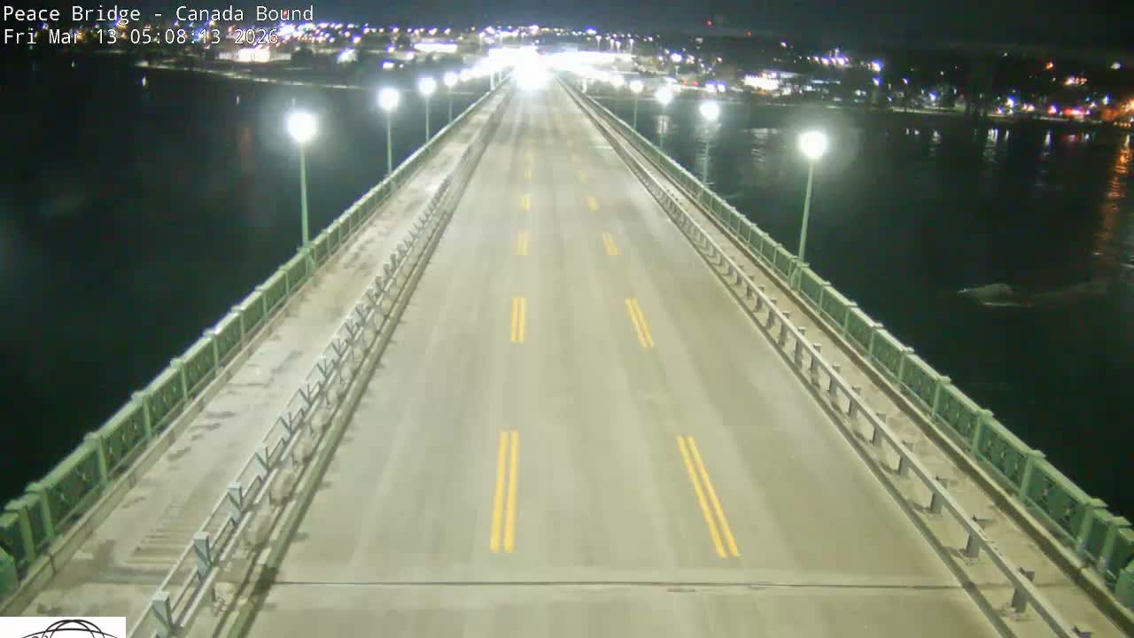 Buffalo, Peace Bridge Canada Bound View from USA Side Live Cam - Buffalo, Erie , Buffalo -Niagara Falls, New York, USA