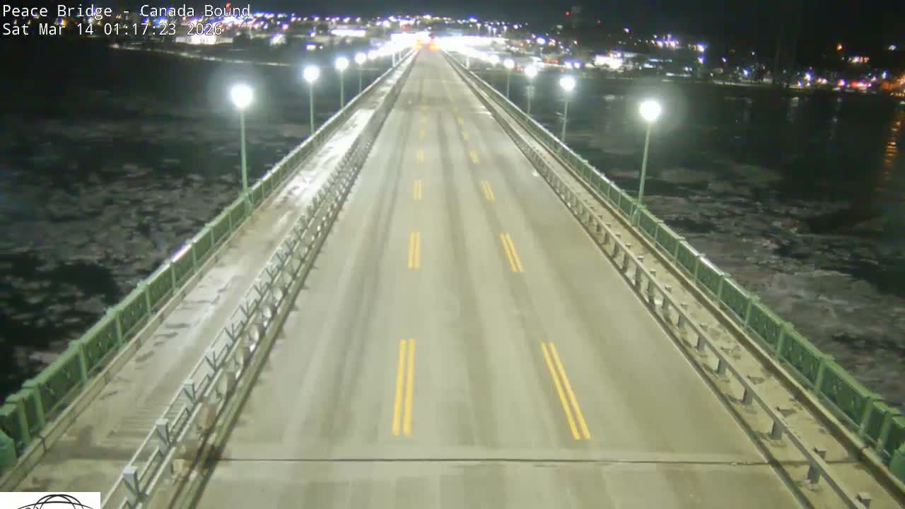 Buffalo, Peace Bridge Canada Bound View from USA Side Live Cam - Buffalo, Erie , Buffalo -Niagara Falls, New York, USA