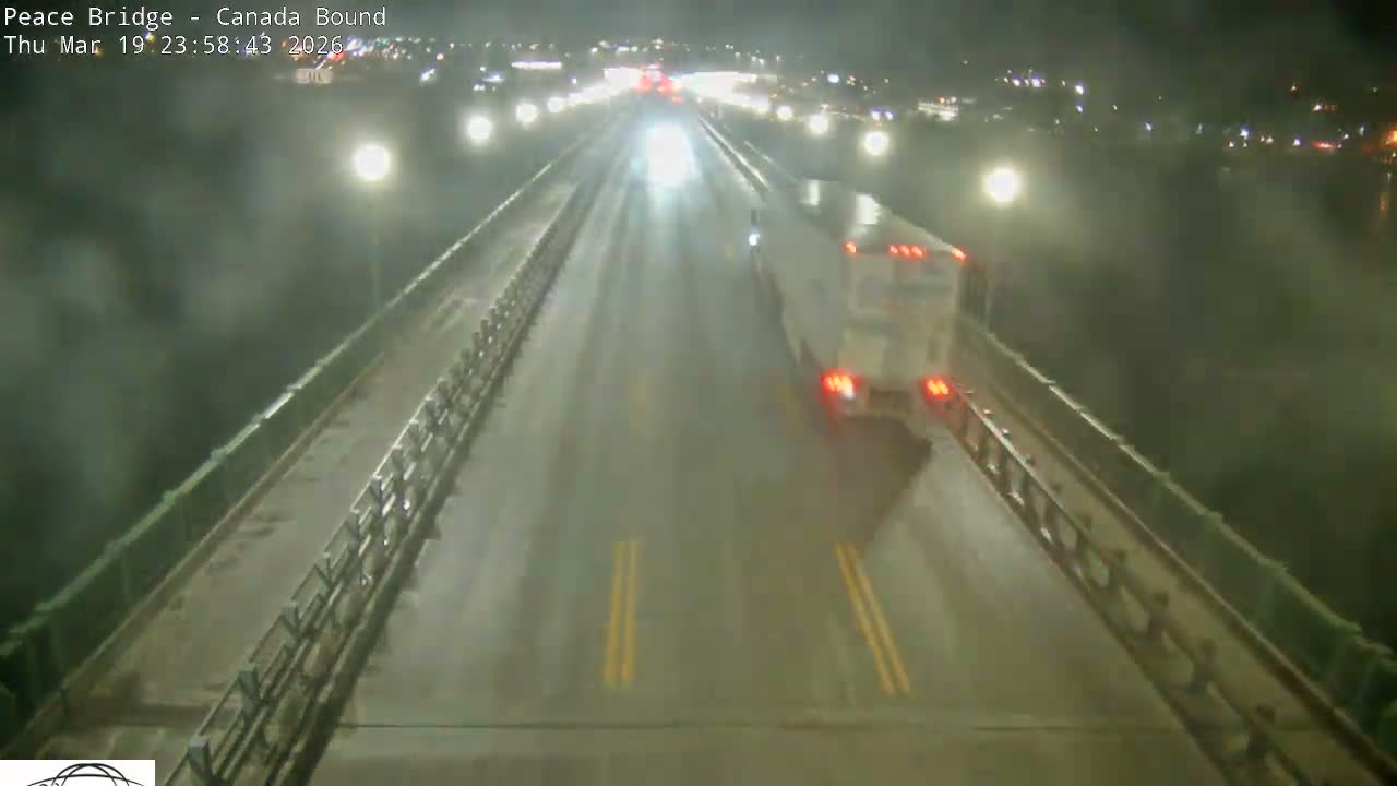 Buffalo, Peace Bridge Canada Bound View from USA Side Live Cam - Buffalo, Erie , Buffalo -Niagara Falls, New York, USA