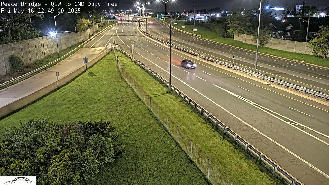 Fort Erie,  Canada Duty Free  Road Entrance to Peace Bridge Live Cam - Fort Erie, Niagara, Ontario, Canada