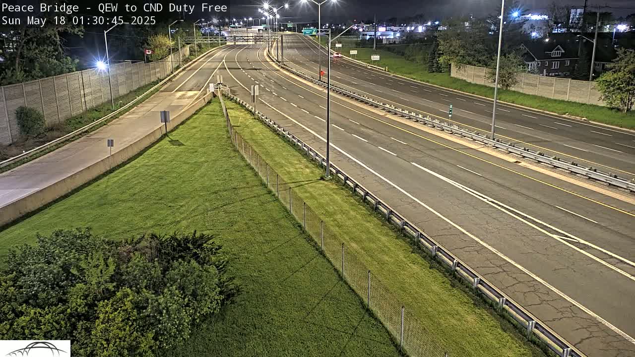 Fort Erie,  Canada Duty Free  Road Entrance to Peace Bridge Live Cam - Fort Erie, Niagara, Ontario, Canada