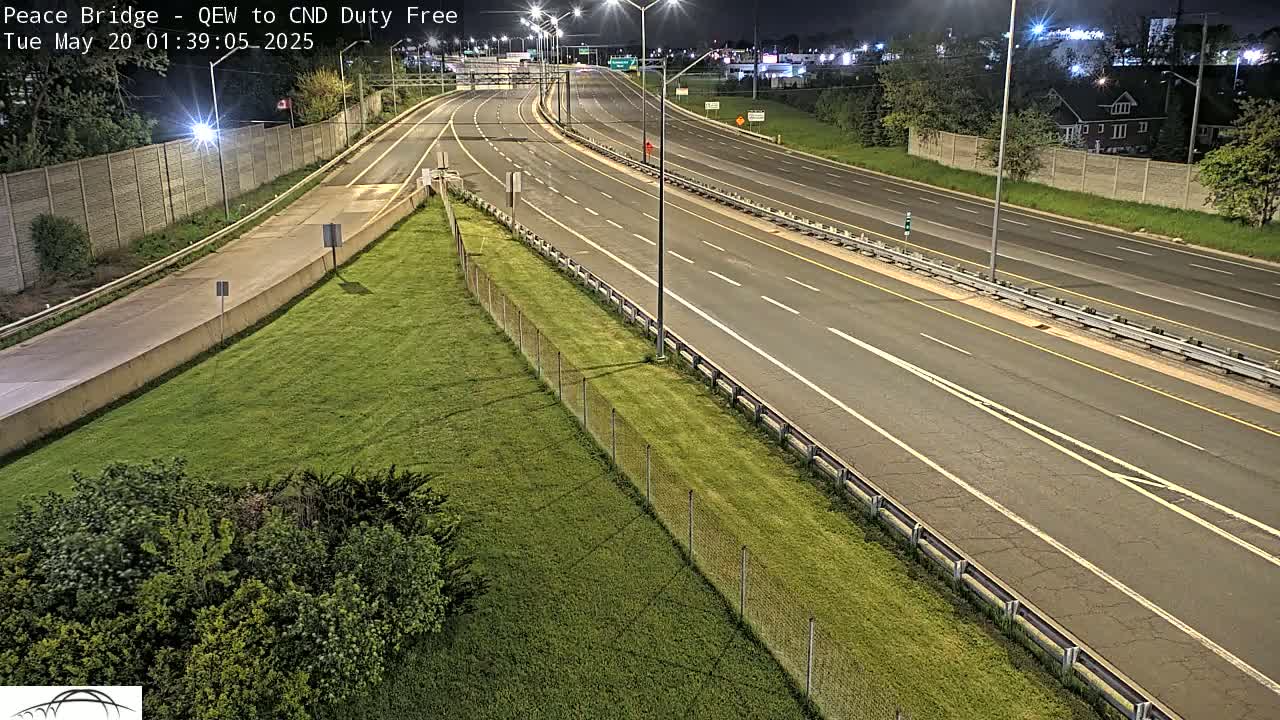 Fort Erie,  Canada Duty Free  Road Entrance to Peace Bridge Live Cam - Fort Erie, Niagara, Ontario, Canada