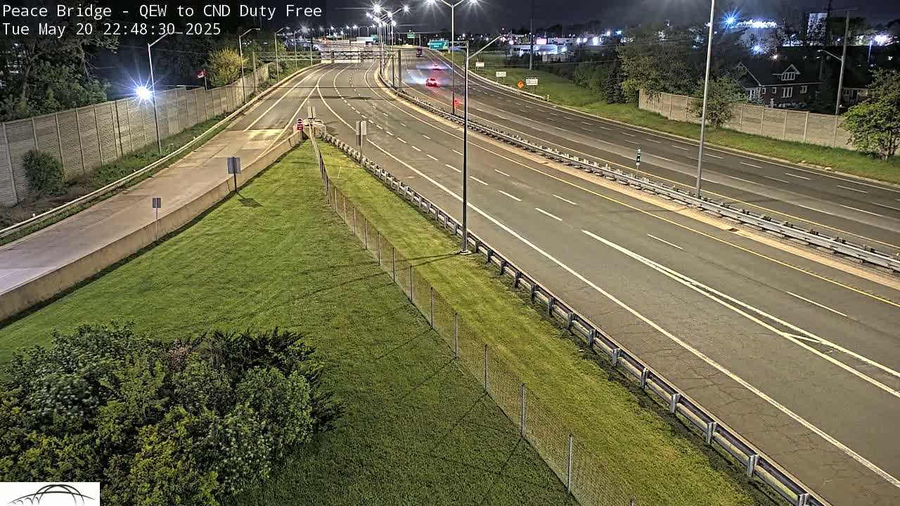 Fort Erie,  Canada Duty Free  Road Entrance to Peace Bridge Live Cam - Fort Erie, Niagara, Ontario, Canada