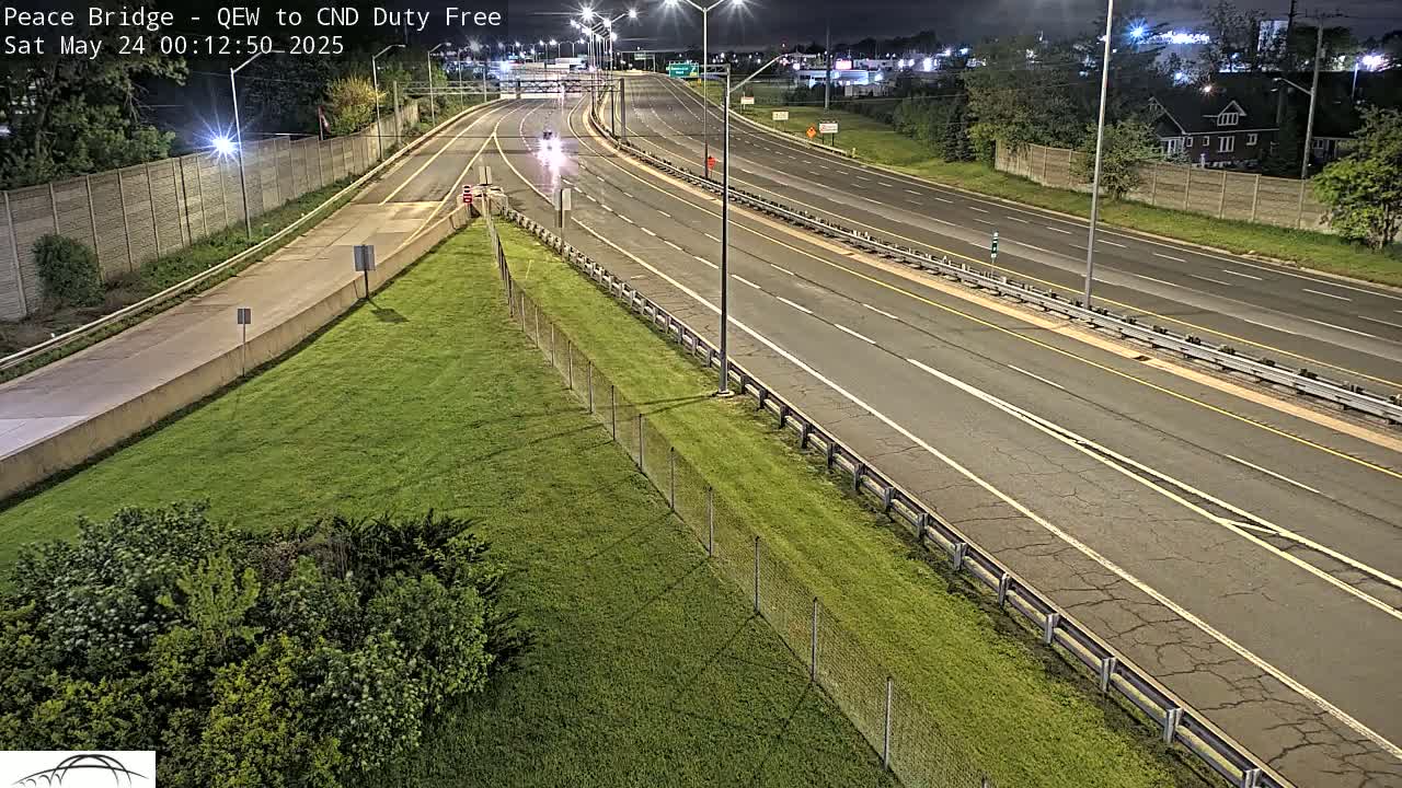Fort Erie,  Canada Duty Free  Road Entrance to Peace Bridge Live Cam - Fort Erie, Niagara, Ontario, Canada