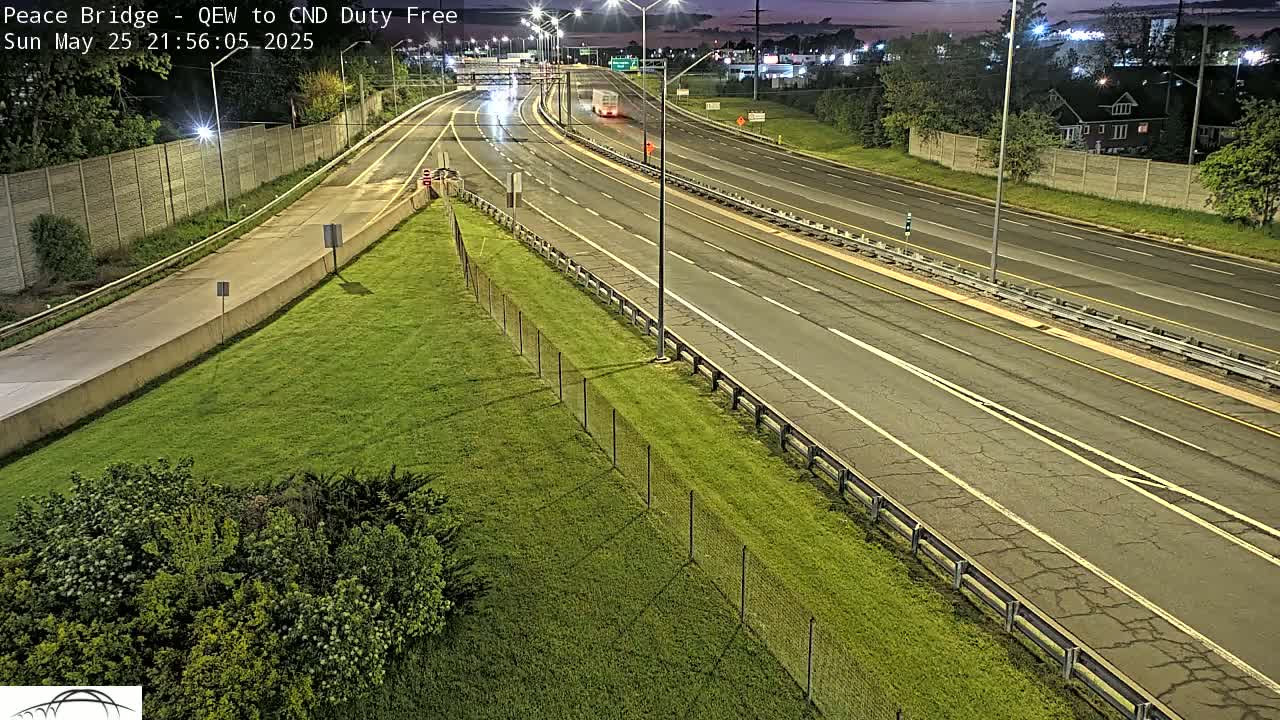Fort Erie,  Canada Duty Free  Road Entrance to Peace Bridge Live Cam - Fort Erie, Niagara, Ontario, Canada
