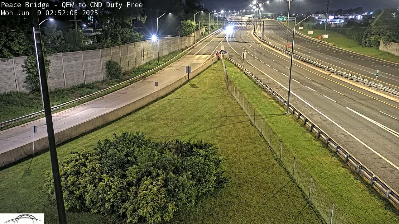 Fort Erie,  Canada Duty Free  Road Entrance to Peace Bridge Live Cam - Fort Erie, Niagara, Ontario, Canada