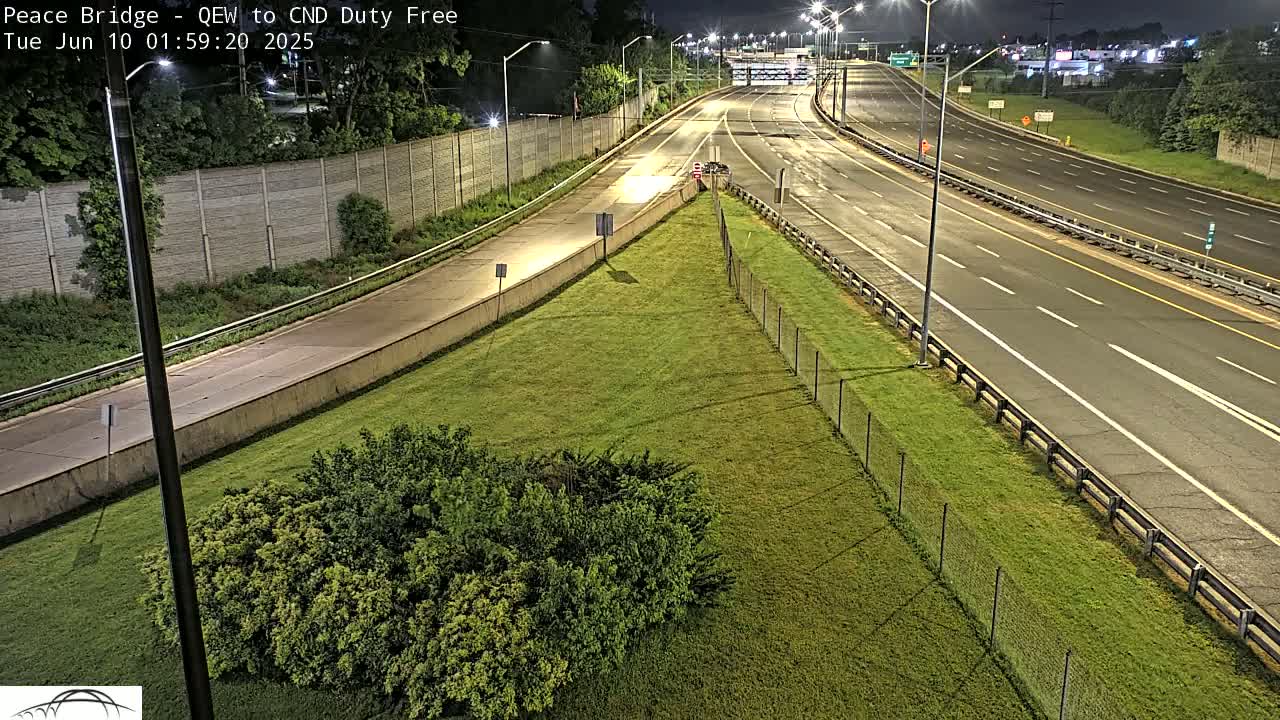 Fort Erie,  Canada Duty Free  Road Entrance to Peace Bridge Live Cam - Fort Erie, Niagara, Ontario, Canada