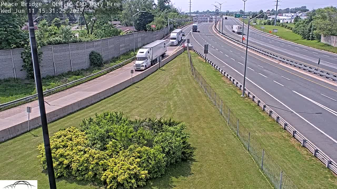 Fort Erie,  Canada Duty Free  Road Entrance to Peace Bridge Live Cam - Fort Erie, Niagara, Ontario, Canada