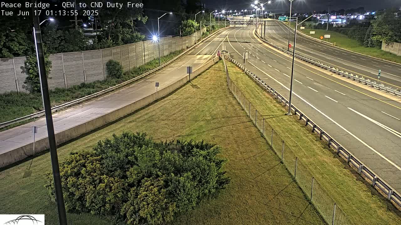 Fort Erie,  Canada Duty Free  Road Entrance to Peace Bridge Live Cam - Fort Erie, Niagara, Ontario, Canada
