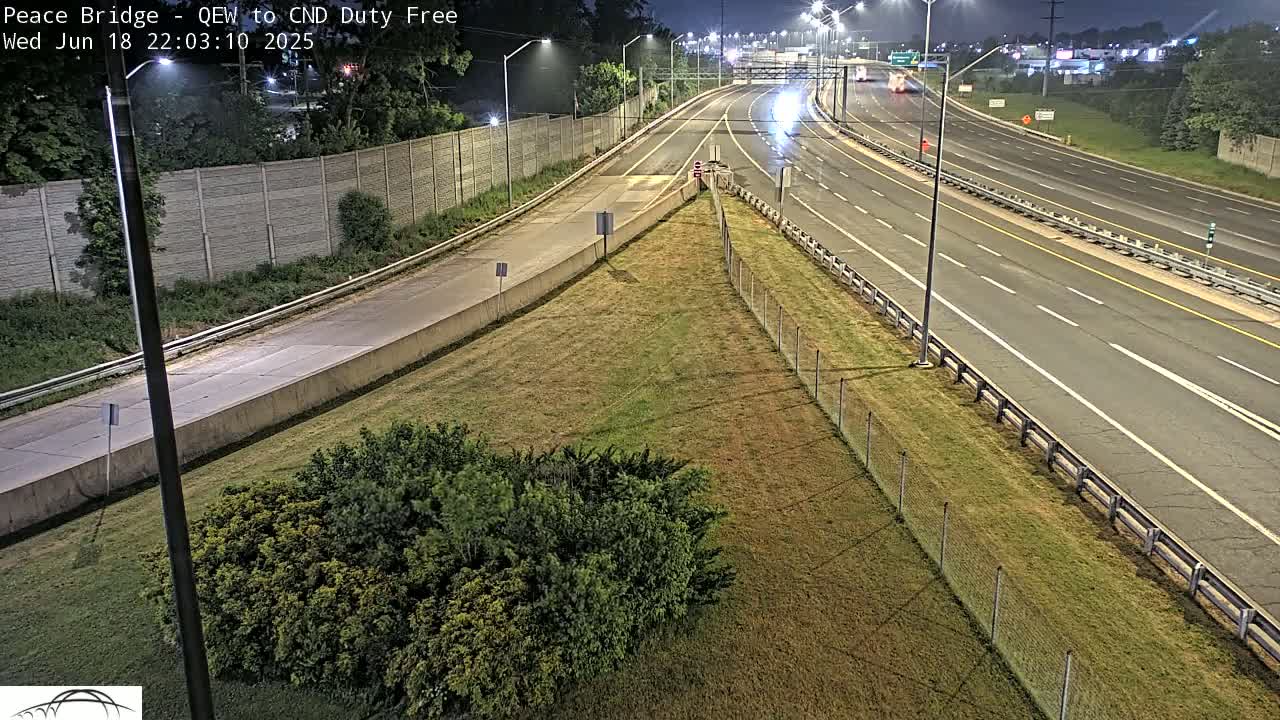 Fort Erie,  Canada Duty Free  Road Entrance to Peace Bridge Live Cam - Fort Erie, Niagara, Ontario, Canada