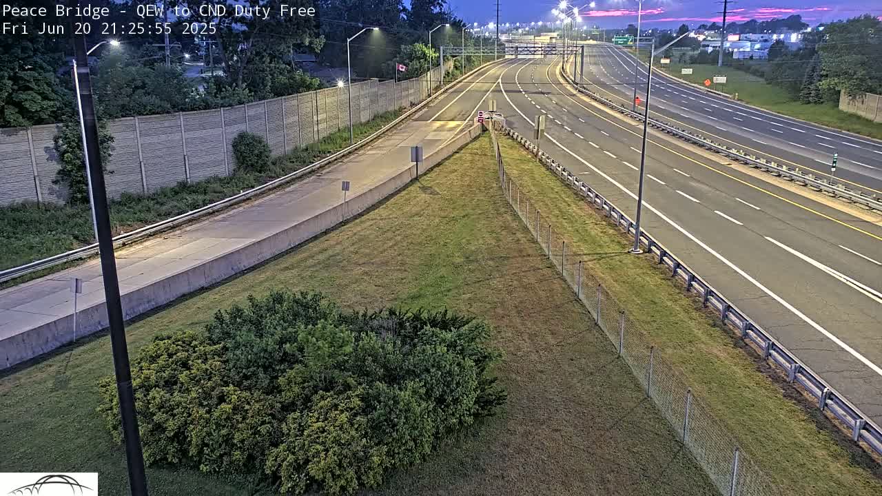 Fort Erie,  Canada Duty Free  Road Entrance to Peace Bridge Live Cam - Fort Erie, Niagara, Ontario, Canada