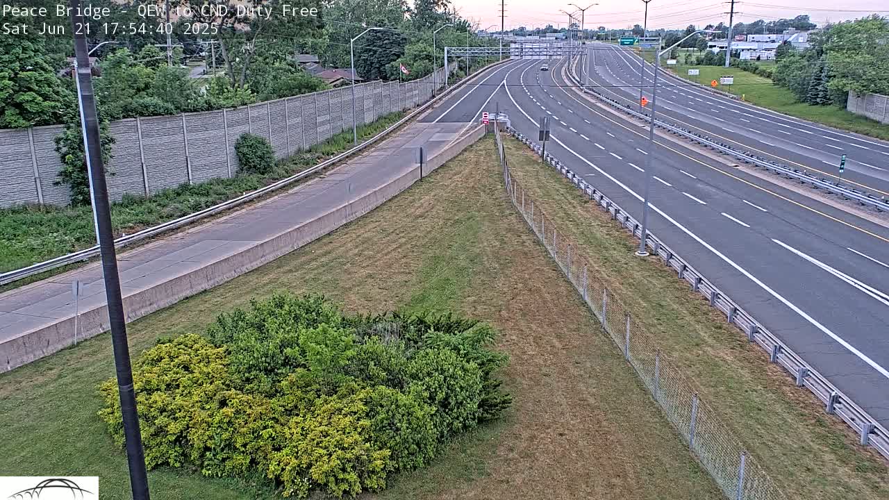 Fort Erie,  Canada Duty Free  Road Entrance to Peace Bridge Live Cam - Fort Erie, Niagara, Ontario, Canada