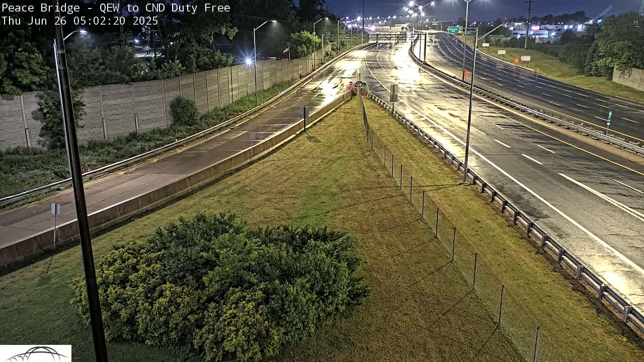 Fort Erie,  Canada Duty Free  Road Entrance to Peace Bridge Live Cam - Fort Erie, Niagara, Ontario, Canada