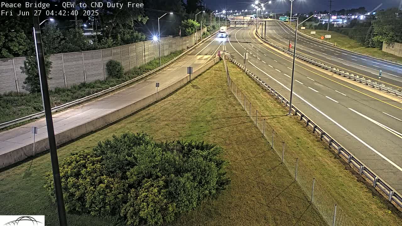 Fort Erie,  Canada Duty Free  Road Entrance to Peace Bridge Live Cam - Fort Erie, Niagara, Ontario, Canada
