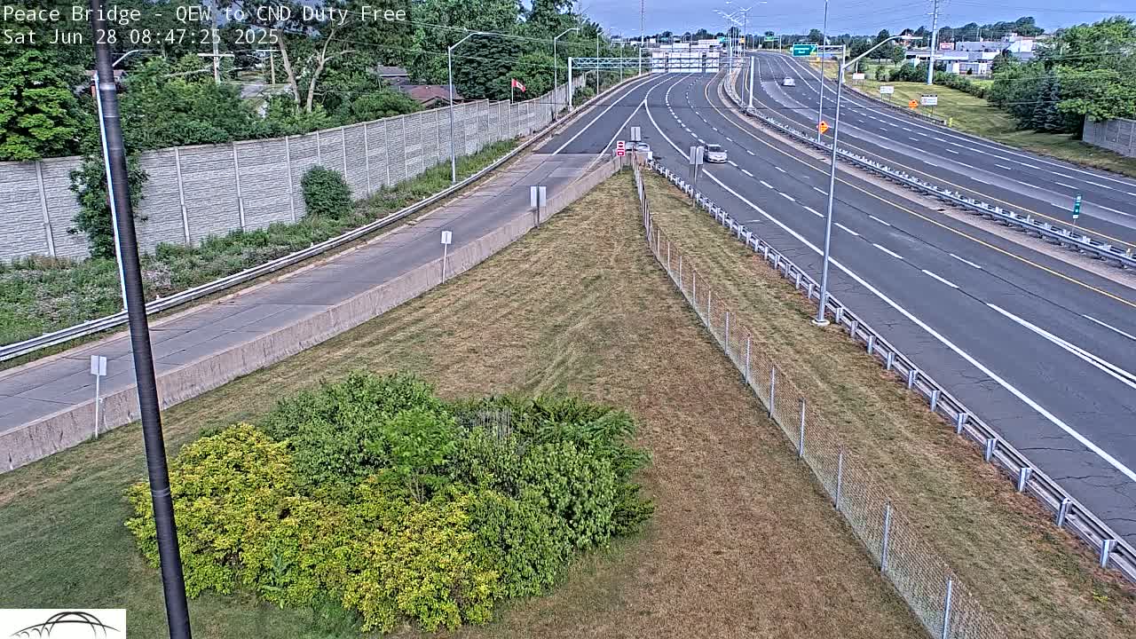 Fort Erie,  Canada Duty Free  Road Entrance to Peace Bridge Live Cam - Fort Erie, Niagara, Ontario, Canada