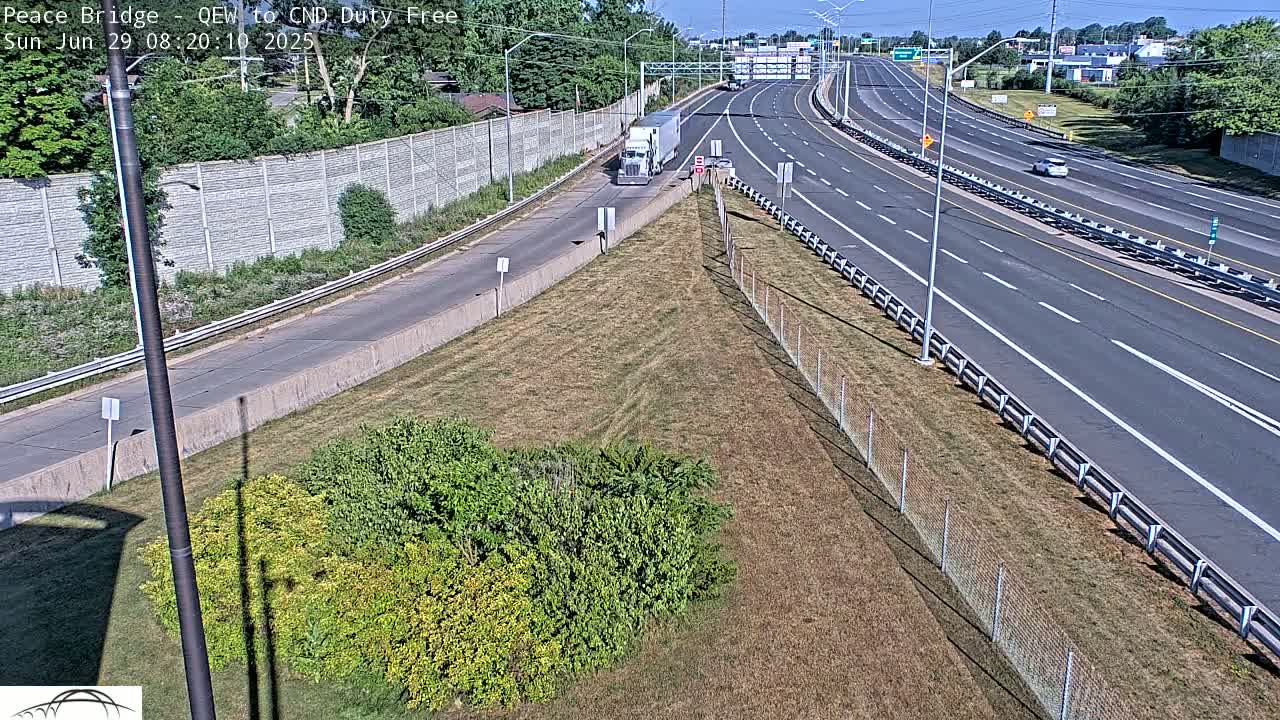 Fort Erie,  Canada Duty Free  Road Entrance to Peace Bridge Live Cam - Fort Erie, Niagara, Ontario, Canada