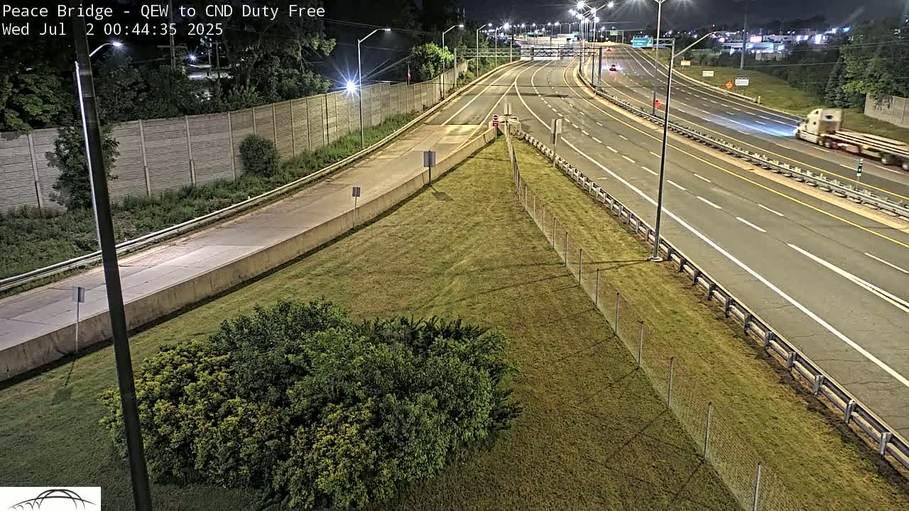 Fort Erie,  Canada Duty Free  Road Entrance to Peace Bridge Live Cam - Fort Erie, Niagara, Ontario, Canada