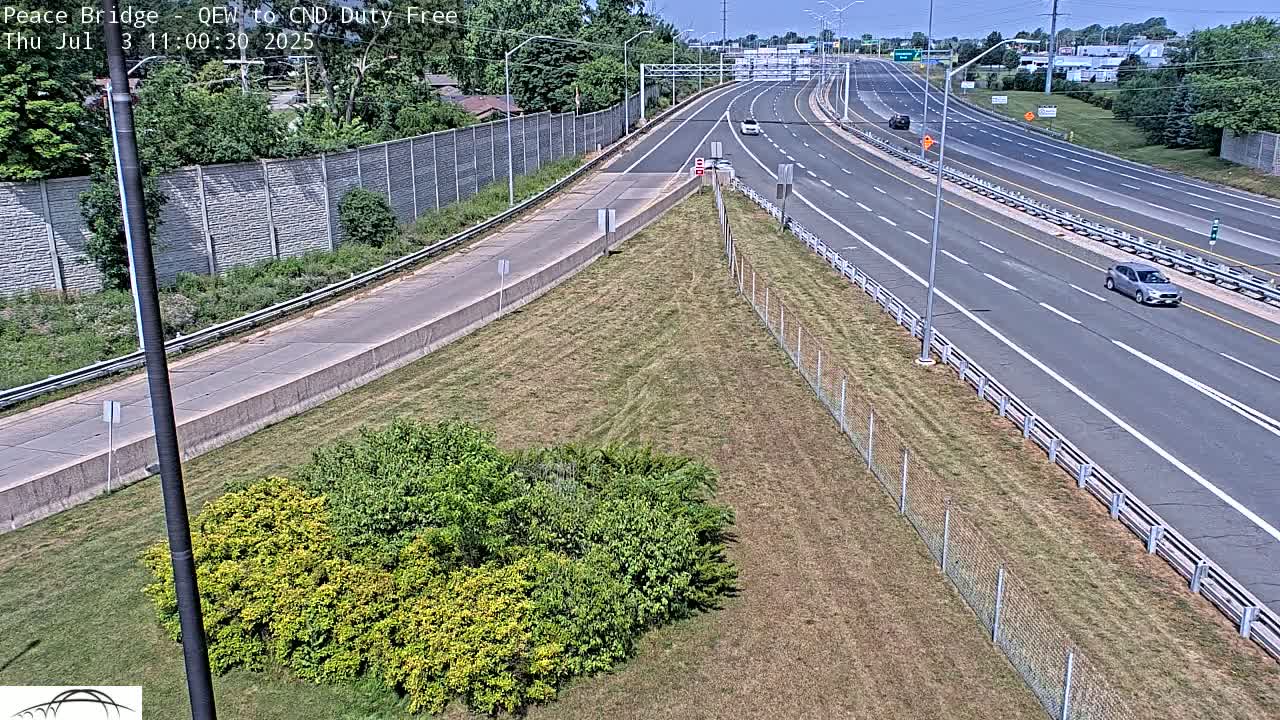 Fort Erie,  Canada Duty Free  Road Entrance to Peace Bridge Live Cam - Fort Erie, Niagara, Ontario, Canada