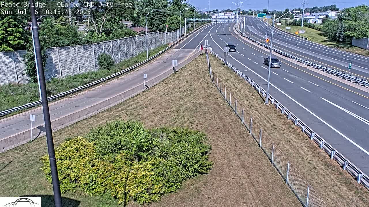 Fort Erie,  Canada Duty Free  Road Entrance to Peace Bridge Live Cam - Fort Erie, Niagara, Ontario, Canada