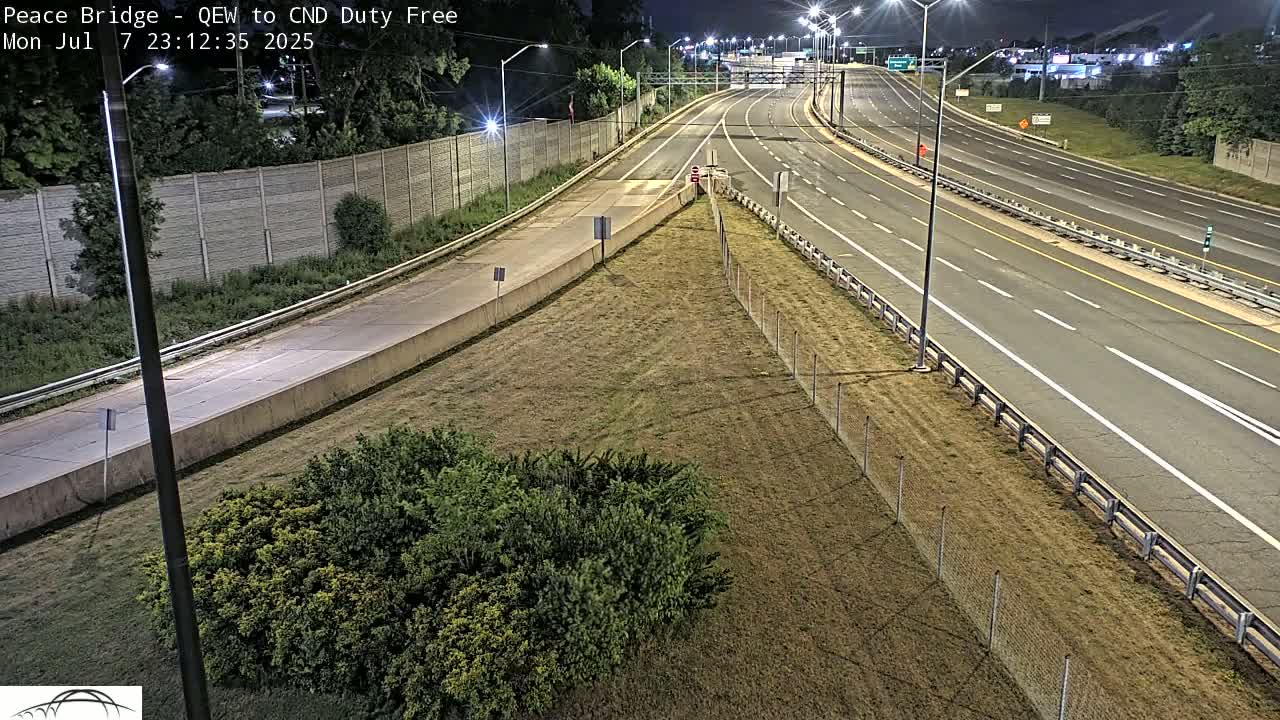 Fort Erie,  Canada Duty Free  Road Entrance to Peace Bridge Live Cam - Fort Erie, Niagara, Ontario, Canada