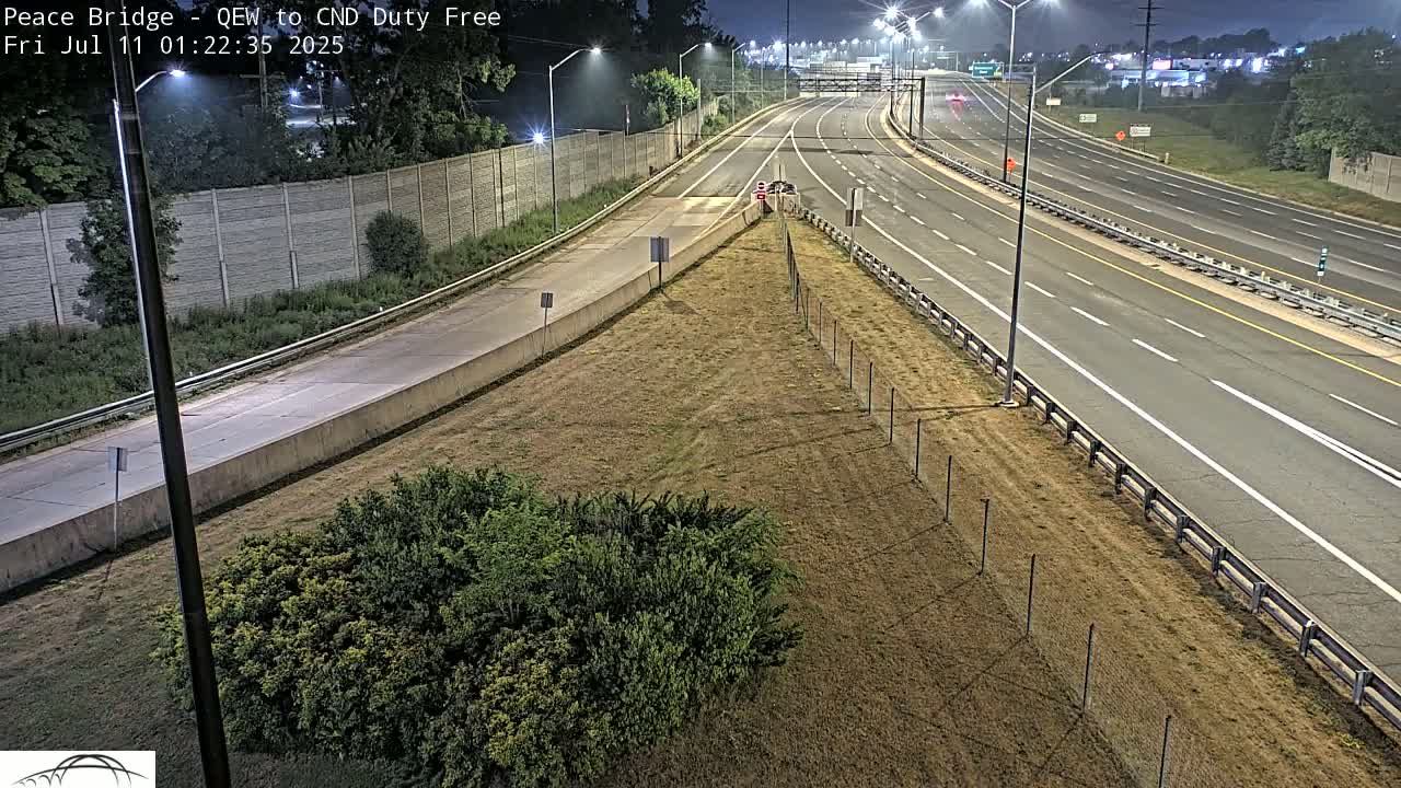 Fort Erie,  Canada Duty Free  Road Entrance to Peace Bridge Live Cam - Fort Erie, Niagara, Ontario, Canada