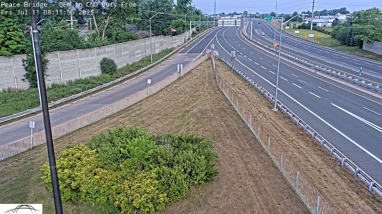 Fort Erie,  Canada Duty Free  Road Entrance to Peace Bridge Live Cam - Fort Erie, Niagara, Ontario, Canada