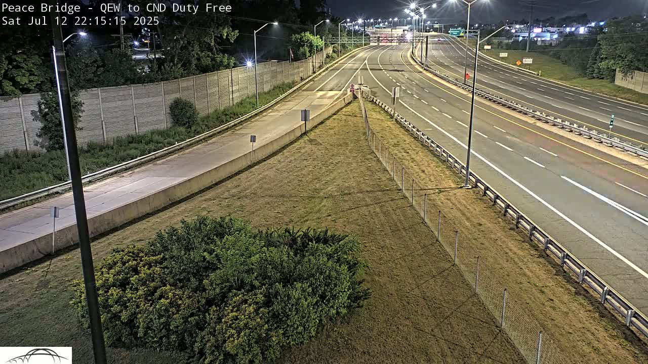 Fort Erie,  Canada Duty Free  Road Entrance to Peace Bridge Live Cam - Fort Erie, Niagara, Ontario, Canada